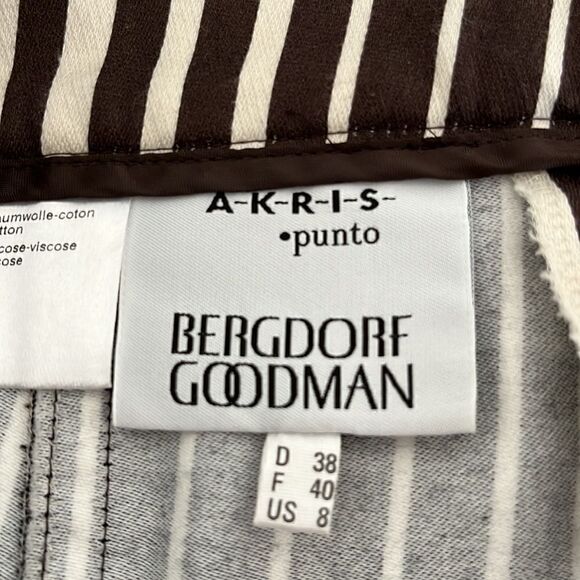 Akris Punto Bergdorf Goodman Striped Cropped side Zipper Pants Switzerland - Picture 2 of 10